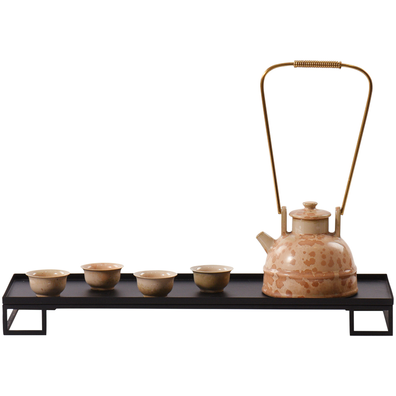 Zen tea room art BeiZi new Chinese style ceramic teapot decorations soft outfit sample room metal art furnishing articles