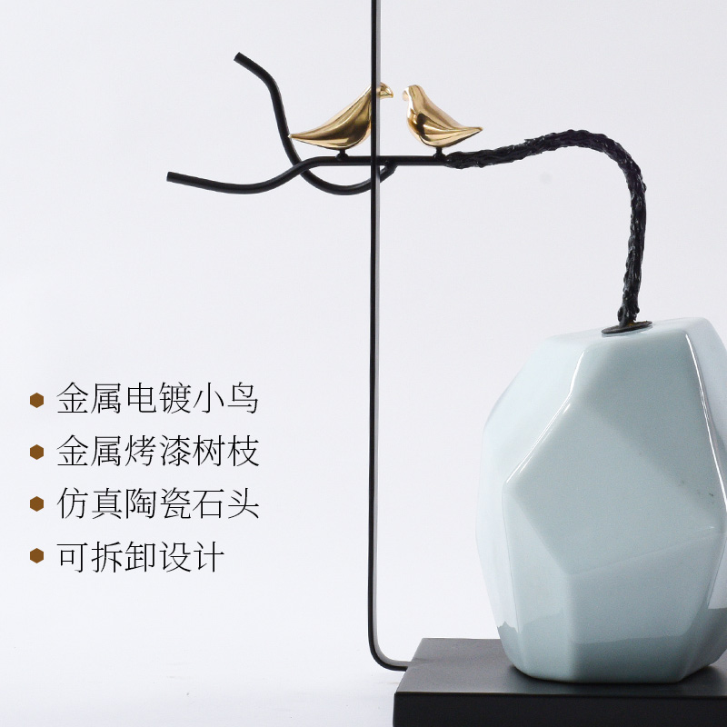 New Chinese style example room porch place hotel club creative partition soft outfit ceramic rockery zen sitting room decoration