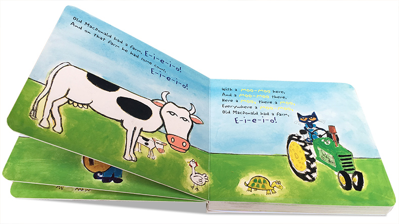 the cat: old macdonald had a farm board book 皮特猫 童谣绘本 i