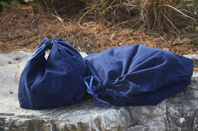 丹凤创意蓝印花布手工包包手提包抽带礼品包简洁包袱购物袋包装袋