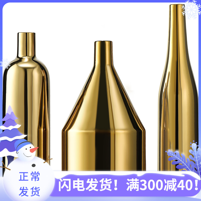 Sitting room light cubic European - style key-2 luxury gold ceramic vase furnishing articles hotel between example TV ark, soft decoration
