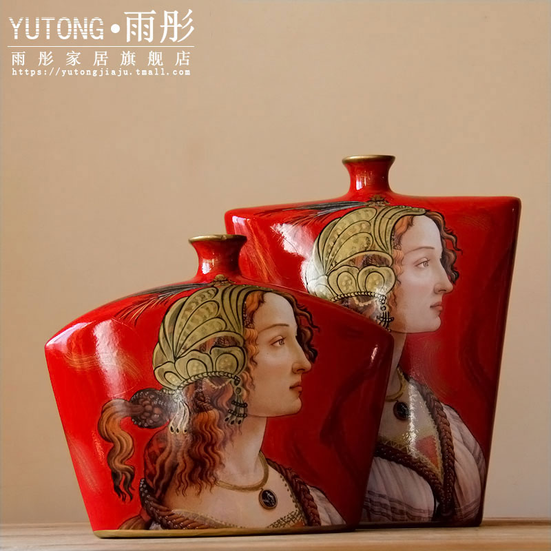 Rain tong home | jingdezhen ceramics European beauty home sitting room place a drum home outfit decoration porcelain painting