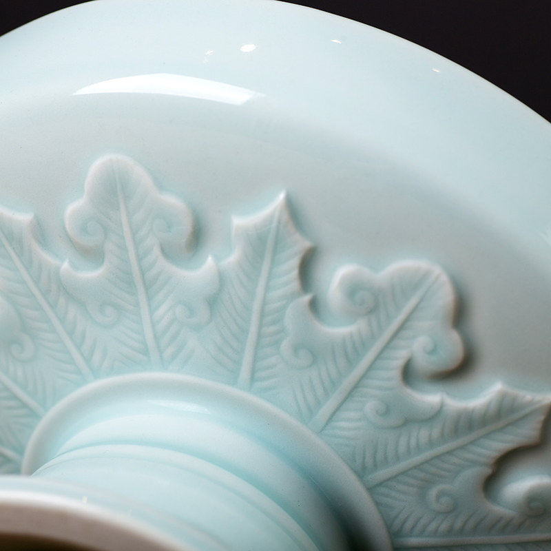 Jingdezhen manual celadon ceramic bowl of carve patterns or designs on woodwork compote household act the role ofing is tasted furnishing articles ceramic decoration