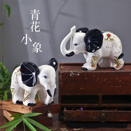 Blue and white porcelain ceramic like elephant furnishing articles home decoration accessories like wine porch wedding gift gift