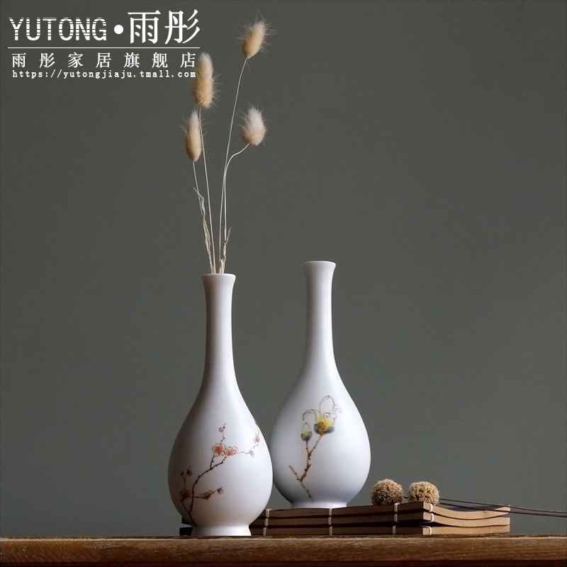 Jingdezhen ceramic celadon vase furnishing articles made flowers, dried flowers, flower arrangement sitting room adornment Nordic small saliva