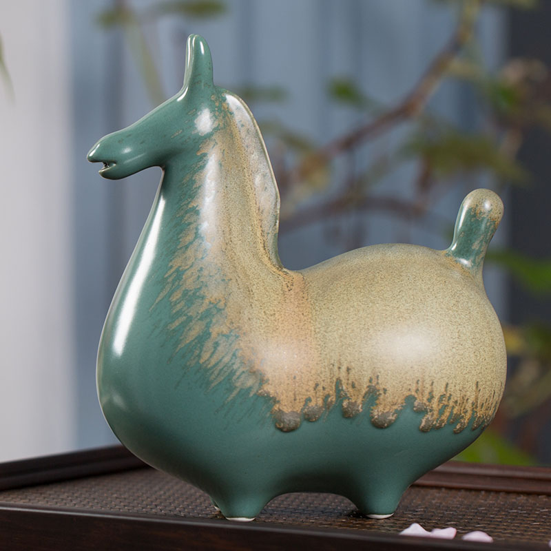 New Chinese style ceramic pony furnishing articles household act the role ofing is tasted study ancient frame don horse sitting room porch decoration