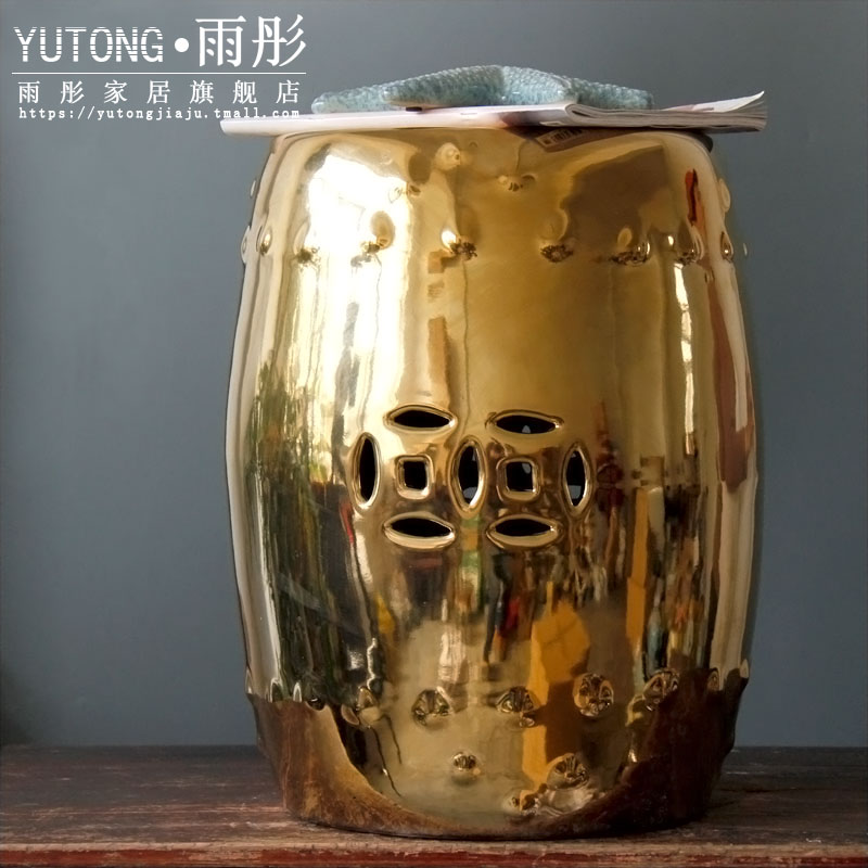 Jingdezhen ceramic gold - plated checking ceramic who in shoes who household creative square who six edge round adornment in shoes