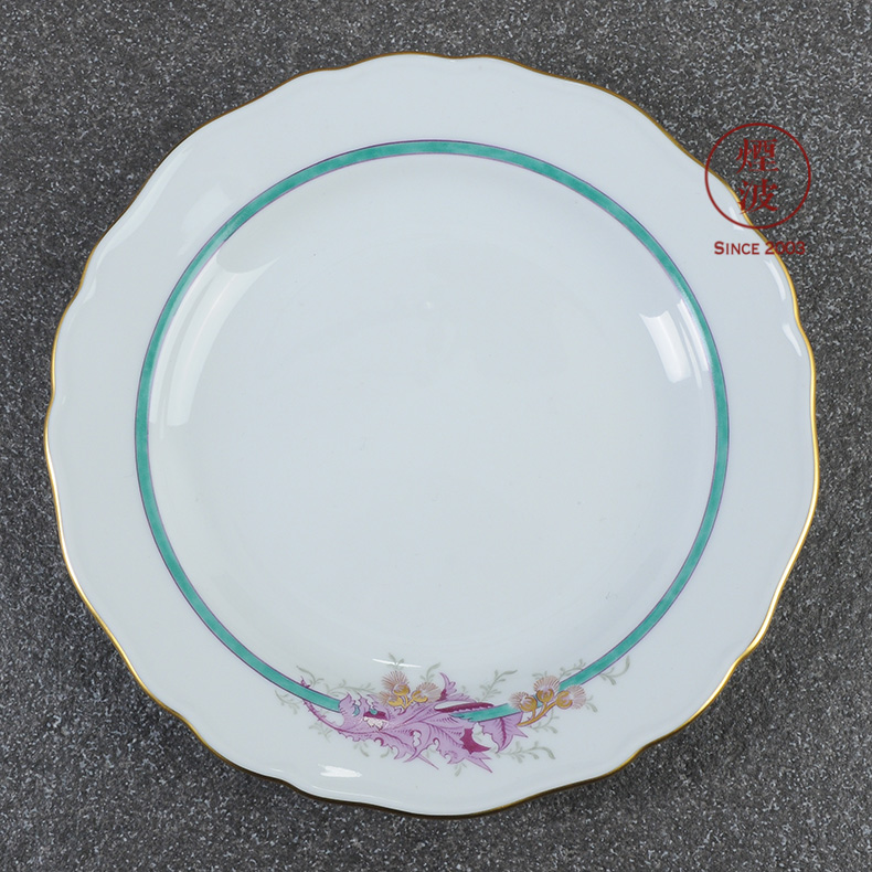 Germany mason MEISSEN porcelain new clipping purple milk thistle grain continental plate tray was 200 mm