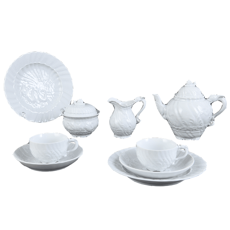 German MEISSEN porcelain mason pure white swan, embossed series coffee tea cups and saucers suits for