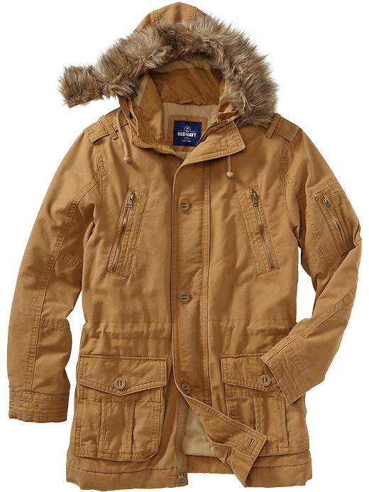 国内现货美国正品 老海军 old navy 男士中长款连帽棉衣 棉服_7折现价