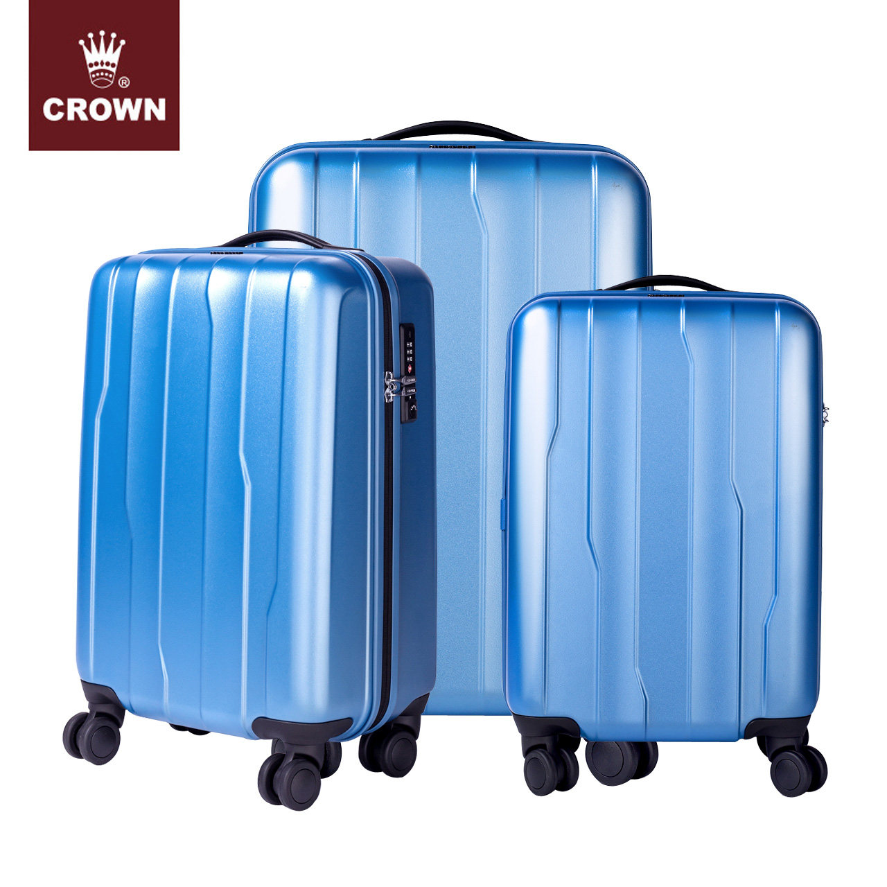 crown皇冠拉杆箱万向轮旅行箱轻便行李箱 硬箱 20寸25寸29寸组合