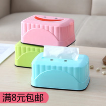 Dining table tissue box living room household coffee table restaurant creative cute rectangular plastic smiley face desktop paper box