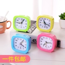 New candy color with light square alarm clock office home simple round alarm clock student clock small alarm clock gift