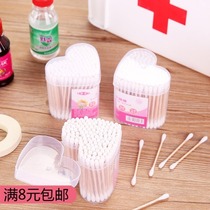 Wooden stick cleaning cotton swab portable portable makeup remover double head cotton swab multi-purpose makeup ear health cotton swab