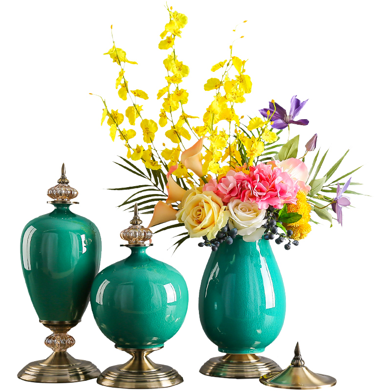 European ceramic vase furnishing articles household act the role ofing is tasted American light dry flower arranging flowers, TV ark, the key-2 luxury of the sitting room porch decoration