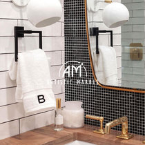 Small particles natural marble mosaic tile stone pool fish pond background wall toilet black white gray green