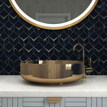 Nordic natural stone marble mosaic kitchen stainless steel toilet wall tiles black and white background wall tiles