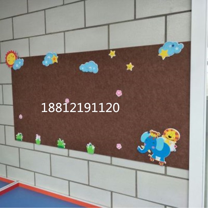 幼儿园展示墙 超厚毛毡公告栏 教室墙壁小学彩色照片图钉宣传软板_双