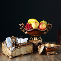 European-style creative light luxury tissue box American living room coffee table paper box decoration high-end luxury three-piece decoration