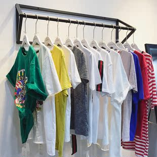 服装店展示架创意上墙女装店侧挂壁挂衣服架子正挂上墙挂衣服架