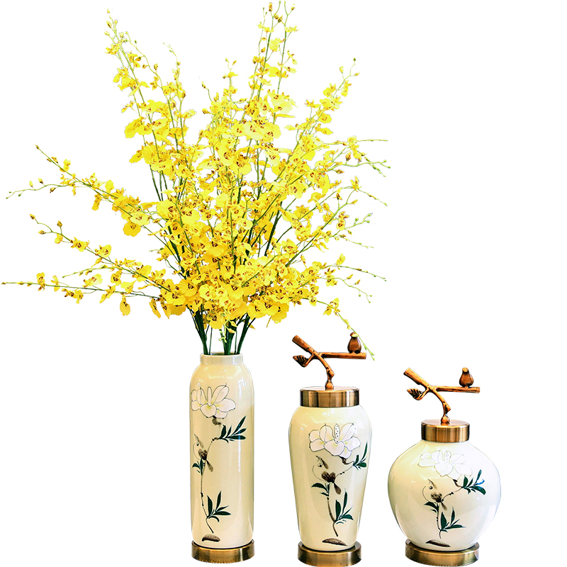 New Chinese style household ceramic vases, dried flowers, flower arrangement type TV ark, sitting room porch table decorations furnishing articles