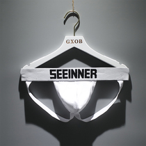 2-Pack Mens thong cotton trend mens confused double thong low waist T pants mens transparent G mens pants