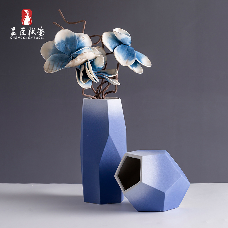 Jingdezhen ceramic Nordic vase contracted TV ark of desk of I sitting room porch creative furnishing articles dried flower vase
