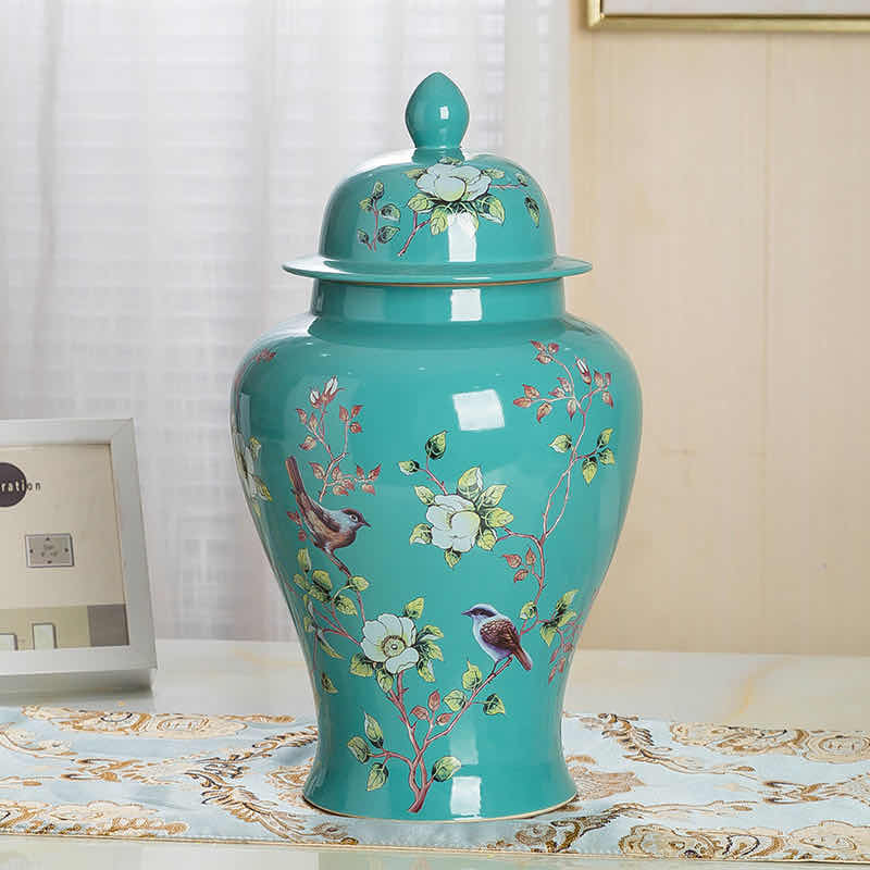 Jingdezhen hand - made painting of flowers and general porcelain jar of ceramic vases, large sitting room porch of new Chinese style hotel geomantic furnishing articles