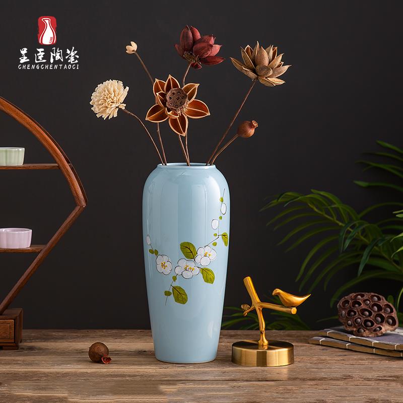 Jingdezhen ceramic furnishing articles contracted sitting room office flower arranging modern creative home decoration porcelain vase