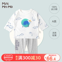 Love 21 summer New Baby Baby Baby thin glacier cotton round neck sleeve air conditioning suit two-piece suit