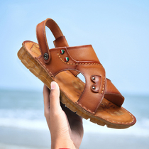 Sandals 2021 new casual trend non-slip leather sandals mens slippers sandals summer Korean version of drag dual use