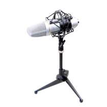 Aquino black lightweight desktop microphone tripod bracket metal foldable lift professional condenser microphone stand