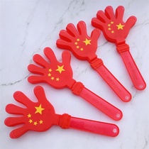 National flag hand shot 28CM national flag glowing hand five-star red flag clap hand National Day cheer props hot sale