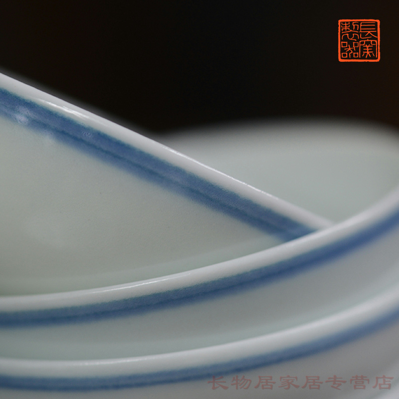 Offered home - cooked ju long up controller hand - made porcelain double circle lines tureen double ring cup of archaize of jingdezhen ceramic tea cups