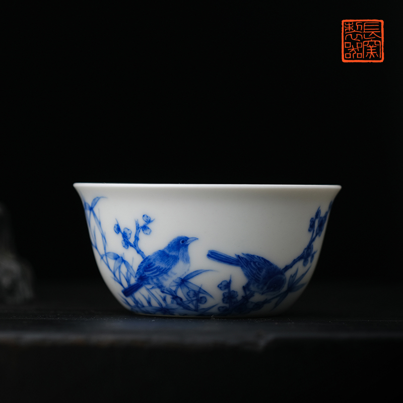 Offered home - cooked long up in jingdezhen blue and white flowers lie fa cup making those yongzheng manual master cup of tea