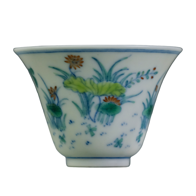 Offered home - cooked view flavour to maintain a pipe in the color lotus cup jingdezhen pure manual archaize ceramic tea cups