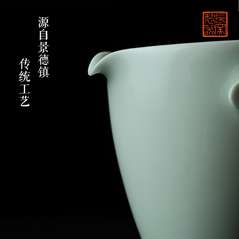 Long up in making those offered home - cooked shadow blue flower fair cup tea tea jingdezhen tea art ceramics by hand