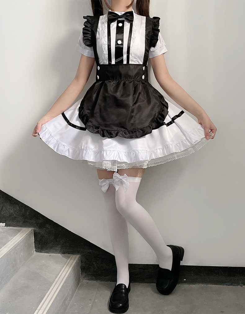 日本可爱女仆装女装大佬女佣制服咖啡厅黑白猫咪套装cosplay服装