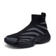 Cotton shoes women's velvet socks shoes autumn and winter warm couple high top shoes sports short boots flying woven soft bottom comfortable casual shoes Cotton shoes women's velvet socks shoes autumn and winter warm couple high top shoes sports short boots flying woven soft bottom comfortable casual shoes