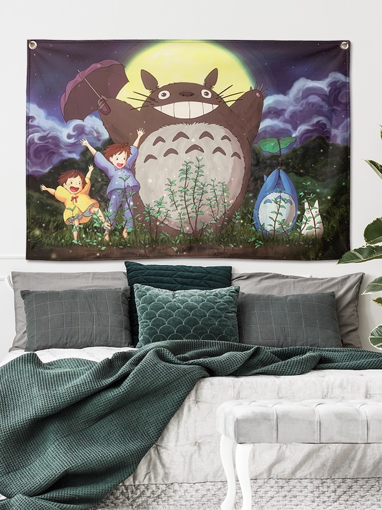 海米ins龙猫动漫挂布背景墙装饰