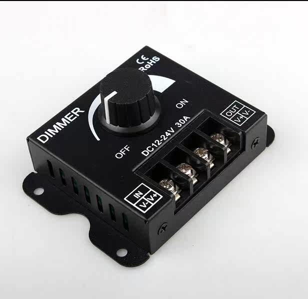 led调光控制器led单色灯条手动旋钮调光器控制开关大功率dc12v30a