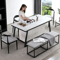 Wine Mo light luxury rock board tea table and chair combination Office tea set set one modern simple balcony tea table