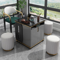 Mobile tea table tea table household small tea cart living room balcony simple Kung Fu tea table mini tea tray tea set