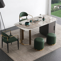 Rock board light luxury tea table Simple living room household tea table Intelligent automatic water supply Office Kung Fu tea table and chair package