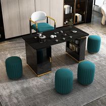 Light luxury slate tea table Kung Fu tea table Modern minimalist style tea set supporting one office tea table and chair combination