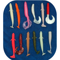 Sea fishing Luya soft bait Luya Capuchin maggot T-tail Harpoon tail lead head hook Texas Perch upturned soft worm bait