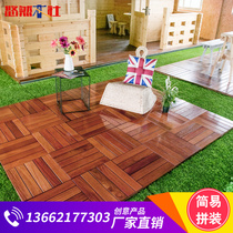 Leisurely wood club Rubiks cube floor High-end floor Solid wood floor Dragon and phoenix sandalwood splicing floor