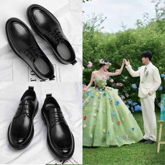 French style groom's wedding photos to increase height inside men's shoes for young men with suit men's leather shoes
French style groom's wedding photos to increase height inside men's shoes for young men with suit men's leather shoes