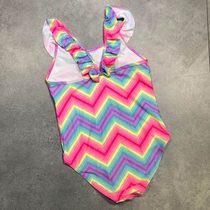 Export European and American women children cute front shoulder strap lace backless bow diamond flower triangle one-piece swimsuit