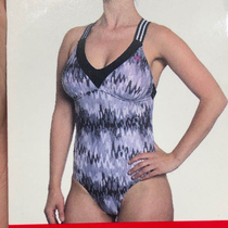 Export Europe and the United States single ladies front chest V-neck stitching sexy cross backless breifs sports one-piece swimsuit tide